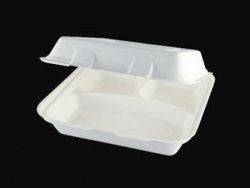 paper pulp tableware 8inch three comp. box