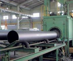 Steel pipe and bar shot blasting machine