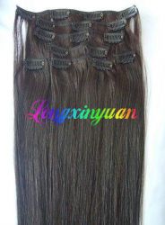 1B# Brazilian hair clip in human hair extensions