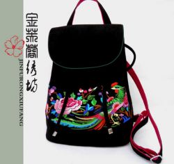 ladies designer embroidery backpack nice back bag