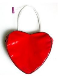 red mini heart-shaped christmas bag