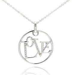  Sterling Silver Encircled Love Fashion Necklace