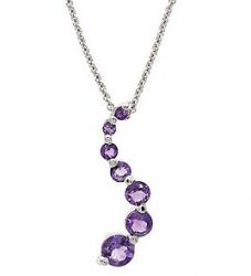 Sterling Silver Amethyst Journey Necklace
