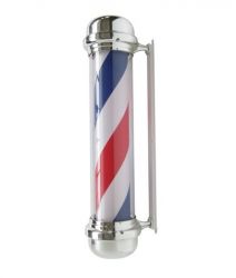 Chrome plated flat cap barber pole 313