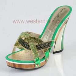 Women Leather High-heeled Sandals Model 9175-1