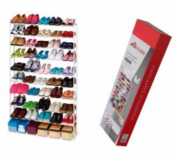 50-pair metal and plastic shoe rack