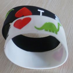 Debossed Wide Silicone bracelet 1 inch wristband