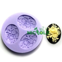 F0085 3-hole flower silicone soap mold