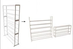 50-pair metal and plastic shoe rack