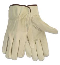 10.5\" Yellow Cowhide Grain Leather Driving Gloves