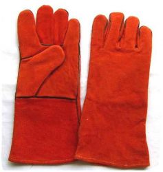 16\" Red Cowhide Split Leather Welding Gloves