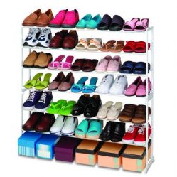 35-pair metal and plastic shoe rack