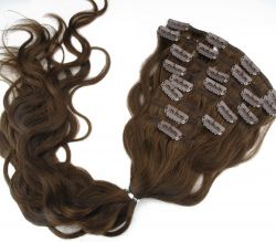 Clip in human hair extensions