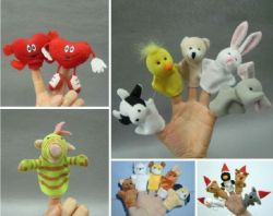 Lovely Funny Finger Puppet With Xmas Hat