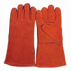 16\" Red Cowhide Split Leather Welding Gloves