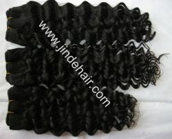 deep wave machine weft Mongolian hair 