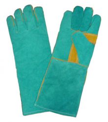 Green Cowhide Split Leather Welding Gloves