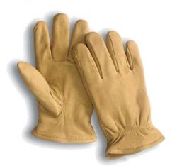 10\" Yellow Cowhide Grain Leather Driving Gloves
