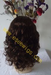 Curl 4# Color 100% Indian Remy Hair Full Lace Wigs