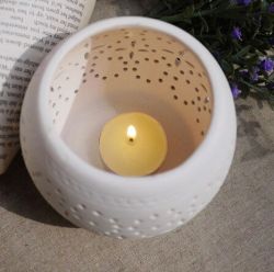 Hollow Out Ceramic Candle Holder 