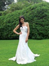 beautiful evening gown Ivory wedding dress