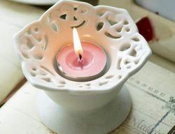 hollow out ceramic candle holder 