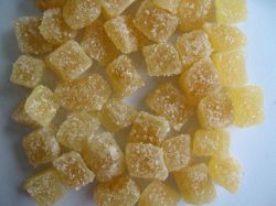 Crystallized ginger dice