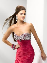 Red Sweetheart Taffeta Hot Sell Prom Dresses 