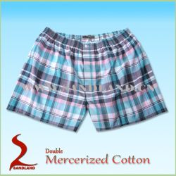 Double Mercerized Cotton Woven Fabric Boxer Shorts