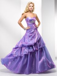 Multi Color Beaded Organza Ball Gowns