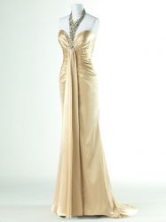 Real Sample Bateau Prom Dress 