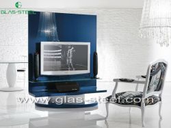 Modern Living Room Led Tempered Glass Tv Cabinet ,