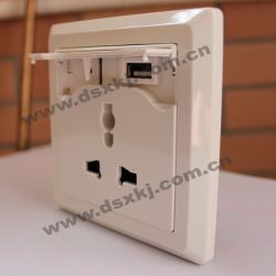 Combination USB Charger with Tamper Resistant Rece