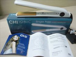 Chi Single Pass Ceramic Flat Hair Iron White