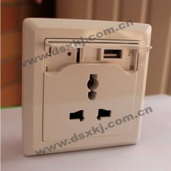 Combination USB Charger with Tamper Resistant Rece