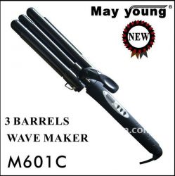 Lcd 3 Barrel Triple Wave Hair Curling Iron M601c