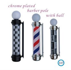 Chromed Plated Barber Pole With Ball 337