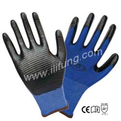 13g Agular Polyester Glove With Nitrile Coating