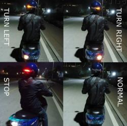 LED Motorcyle Helmet Turn & Brake Lights