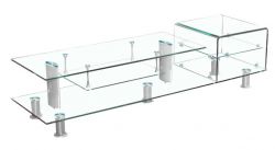 Bent Glass Tv Stand For Tempered Glass Furniture