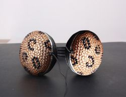 Zebra Crystal Rhinestone Stereo Headphones