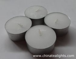 White Unscented Tea Light Candles Long Burning 
