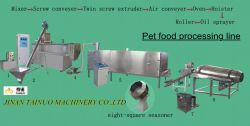 Extruded pet dog snack food processing line