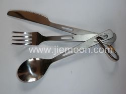 Outdoor titanium flatware spoon fork dinner knife