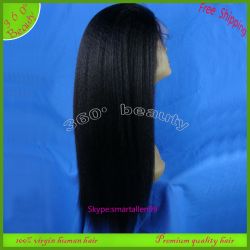 100% Virgin Human Yaki Hair Lace Front Wigs