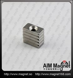 permanent magnet block with screw hole 