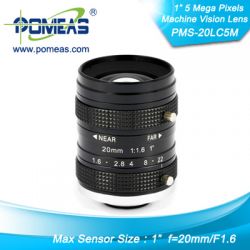 1\" 5mp Fl20mm Machine Vison Lens