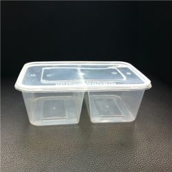 Two Compartments Plastic Food Container, 850ml