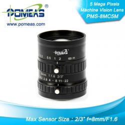 2/3\" 5mp Fl8mm Machine Vision Lens