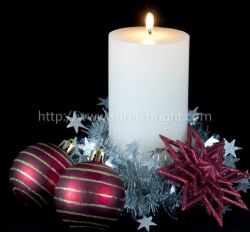 Snowfrost Layer Effect Pillar Candle, Christmas